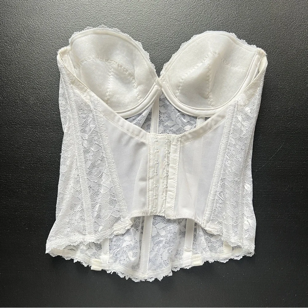 Carnival White Lace Bustier Corset Longline Underwire Sexy Top Size 34C - Picture 6 of 11